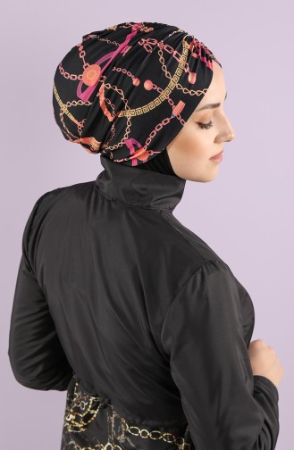 Schwarz Hijab Badeanzug 8006-17-01