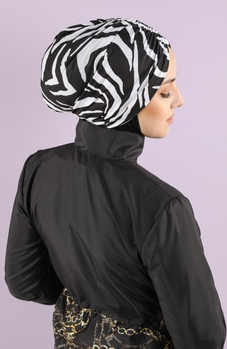 Schwarz Hijab Badeanzug 8006-4-01