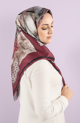 Karaca Sentetik İpek Twill Eşarp 90772-03 Mürdüm Siyah