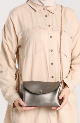 Silver Gray Shoulder Bag 10581GU