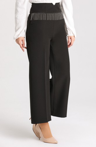 Chained wide Leg Trousers 1007-01 Black 1007-01