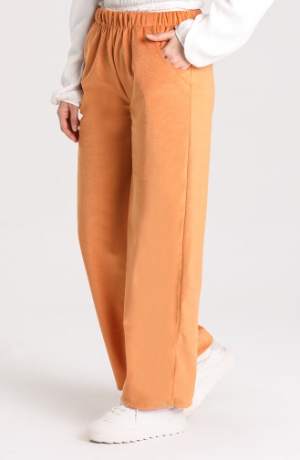 Elastic waist wide Leg Pants 9033-06 Apricot Color 9033-06