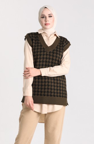 Khaki Sweater Vest 4347-03