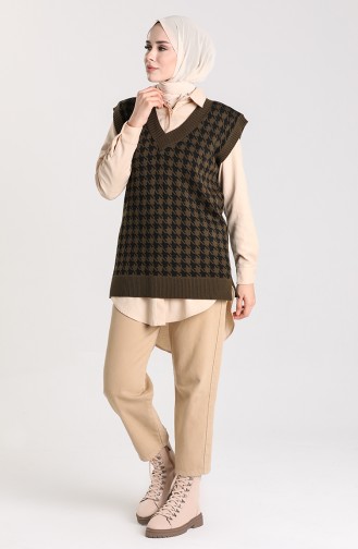 Khaki Sweater Vest 4347-03