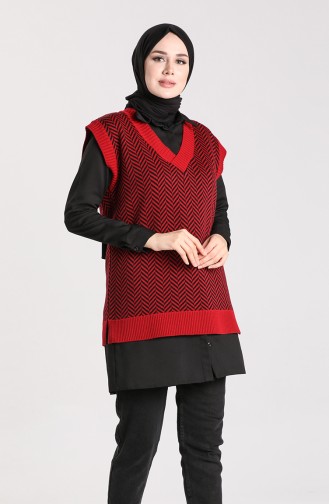 Claret Red Sweater Vest 4348-03