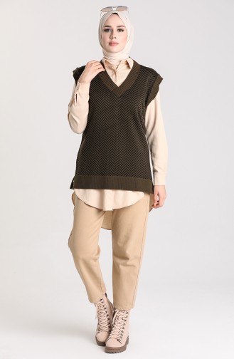 Khaki Sweater Vest 4348-04