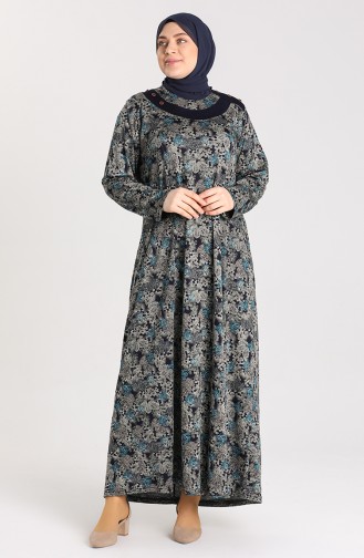 Petrol Hijab Dress 4783-01