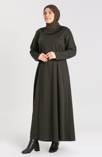 Khaki Hijab Kleider 4440-03