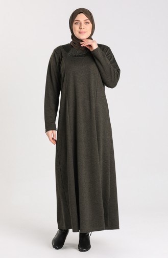 Khaki Hijab Kleider 4440-03