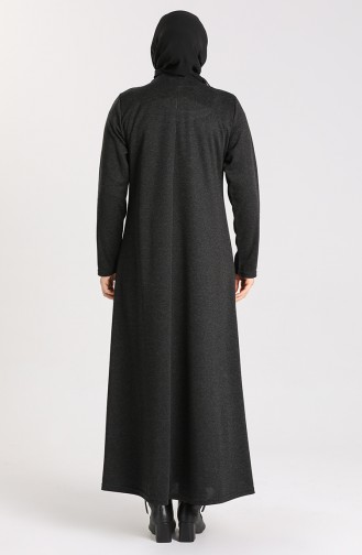 Büyük Beden Taş Baskılı Elbise 4440-04 Siyah