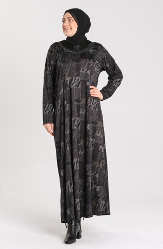 Anthrazit Hijab Kleider 4873A-01