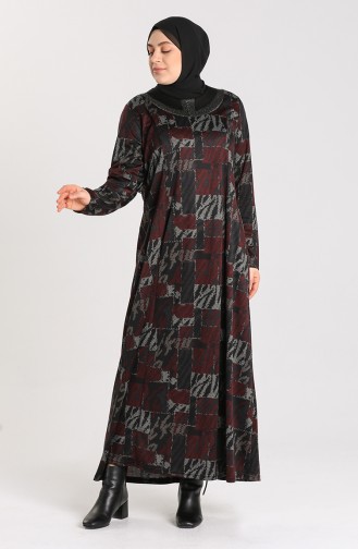 Robe Hijab Bordeaux 4873A-02