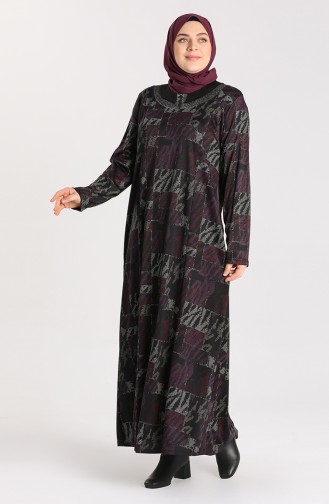 Plus Size Print Dress 4873a-04 Purple 4873A-04