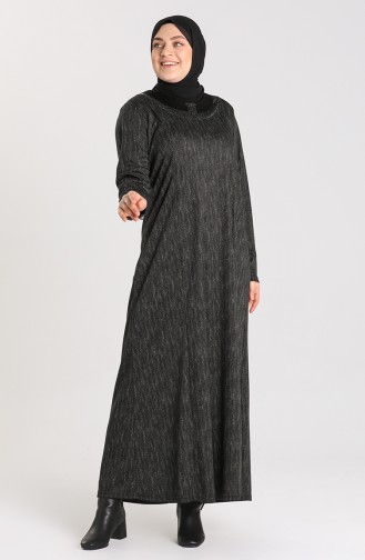 Khaki Hijab Kleider 4873B-02