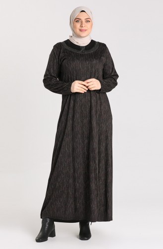 Ziegelrot Hijab Kleider 4873B-04