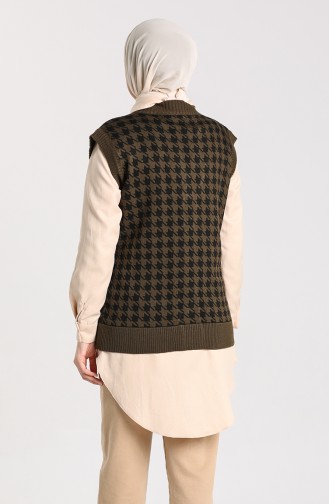 Houndstooth Patterned Vest 4349-02 Black 4349-03