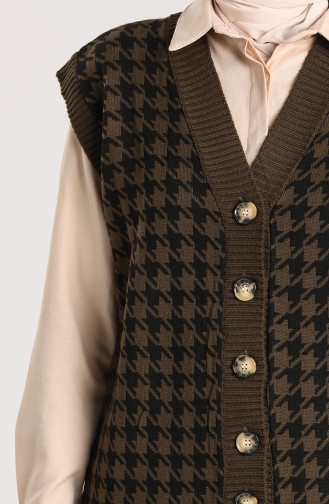 Houndstooth Patterned Vest 4349-02 Black 4349-03