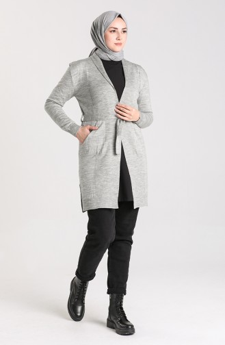 Grau Strickjacke 0607-03