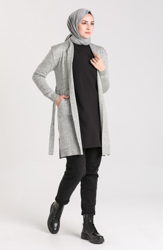 Grau Strickjacke 0607-03