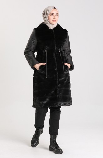 معطف طويل أسود 0435-01