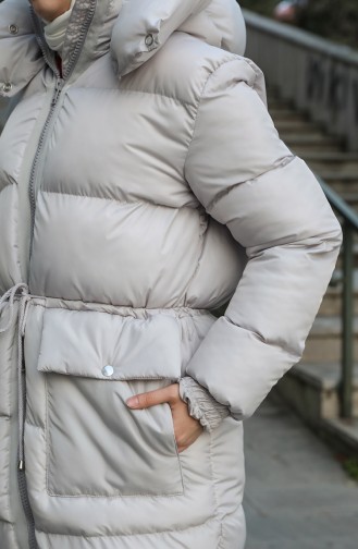 Puffer Jacket with Hood 1496-03 Gray 1496-03