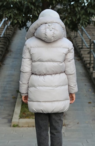 Puffer Jacket with Hood 1496-03 Gray 1496-03