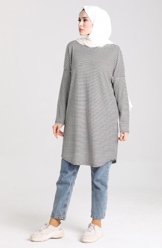 Striped Tunic 1483-01 Black 1483-01