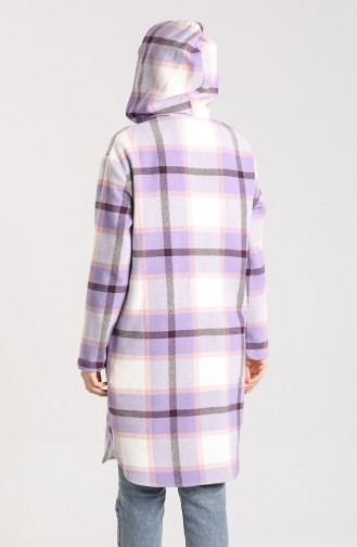 Hooded Buttoned Lumberjack Tunic 6872-02 Lilac 6872-02