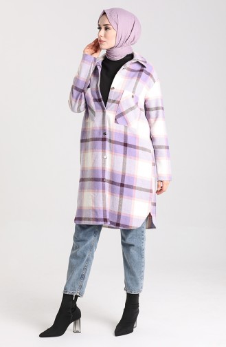 Buttoned Lumberjack Tunic 6873-01 Lilac 6873-01