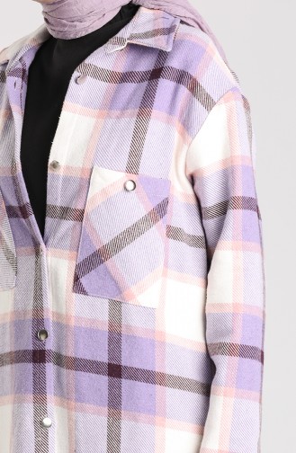 Buttoned Lumberjack Tunic 6873-01 Lilac 6873-01