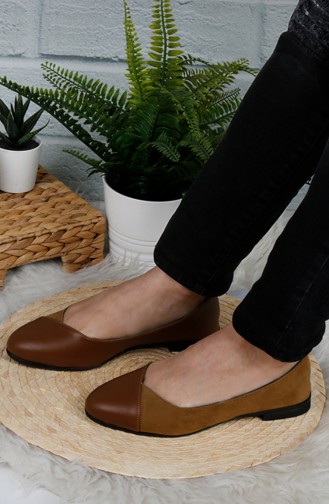 Tobacco Brown Woman Flat Shoe 0182-02