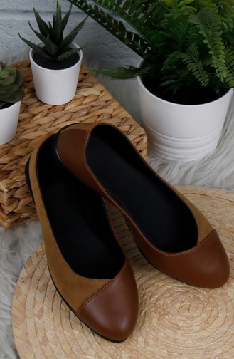 Tobacco Brown Woman Flat Shoe 0182-02