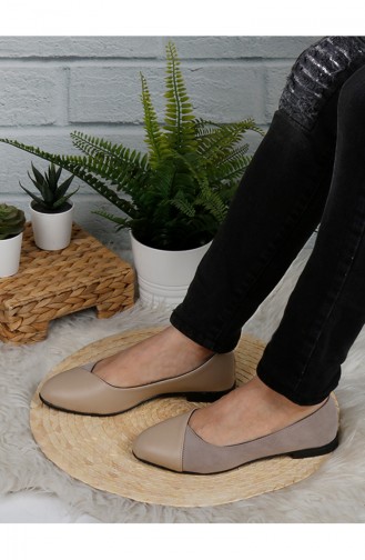 Beige Women`s Flats 0182-05