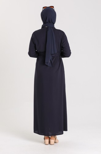 Kuşaklı Abaya 4559-03 Lacivert