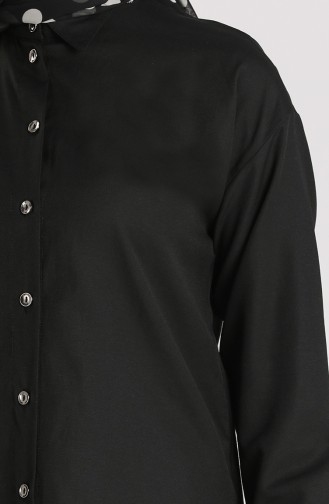 Düğmeli Gömlek 3238-01 Siyah
