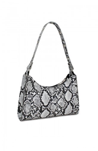 Housebags Baguette Çanta 0195-04 Yılan Siyah