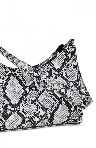 Housebags Baguette Çanta 0195-04 Yılan Siyah
