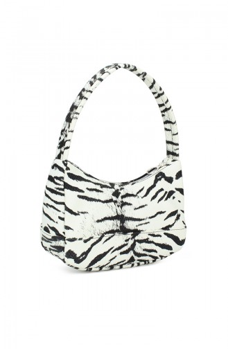 Housebags Baguette Bayan Çanta 0197-03 Kroko Zebra Desenli