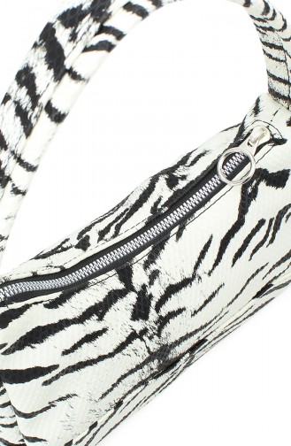 Housebags Baguette Bayan Çanta 0197-03 Kroko Zebra Desenli