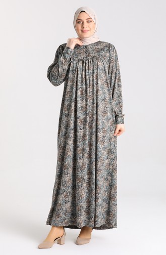 Petrol Hijab Dress 4781-01