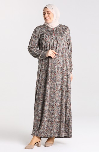 Navy Blue Hijab Dress 4781A-02