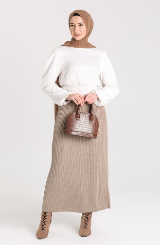 Knitwear Elastic waist Skirt 4268-04 Mink 4268-04