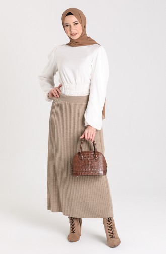Knitwear Elastic waist Skirt 4268-04 Mink 4268-04