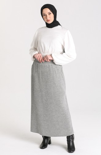 Knitwear Elastic waist Skirt 4268-05 Gray 4268-05