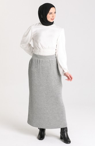 Knitwear Elastic waist Skirt 4268-05 Gray 4268-05