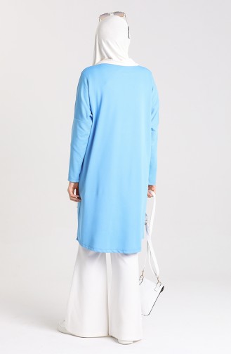 Düz Mevsimlik Tunik 8209-01 Mavi