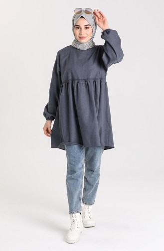 Kolu Lastikli Kışlık Tunik 21K8203-06 Lacivert