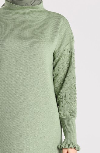 Knitwear Embossed Patterned Sweater 4357-05 Khaki 4357-05