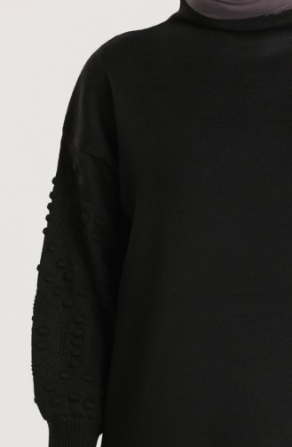 Knitwear Embossed Patterned Sweater 4357-09 Black 4357-09