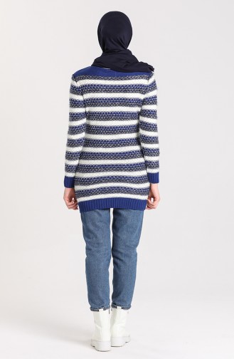 Saks-Blau Pullover 1087-03